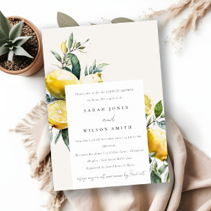 Invitation Boho Aquarelle jaune citron jardin Couples Douche