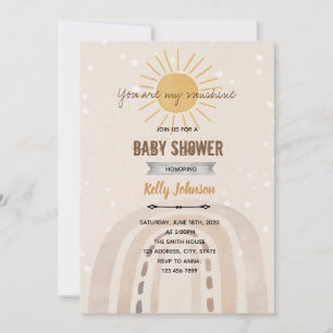 Invitation Boho arc-en-ciel