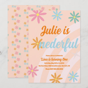 Invitation Boho Arc-en-ciel Earthy Premier anniversaire Onede