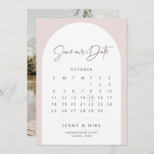 Invitation Boho Arch Calendrier Enregistrer la date Invitatio