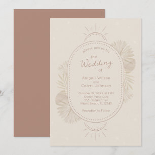 Invitation Boho Arch et Palm Terracotta et Mariage ivoire