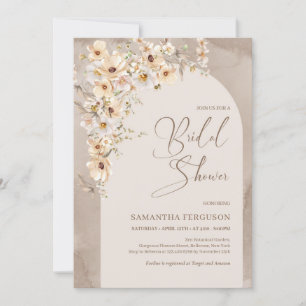 Invitation Boho Arch Été Neutre Fleur sauvage Rustique