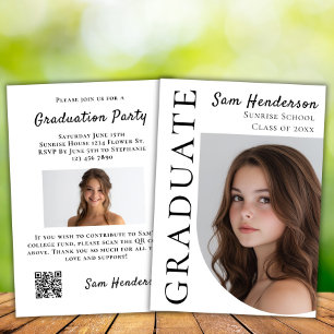 Invitation Boho Arch Graduation College Fund QR Code