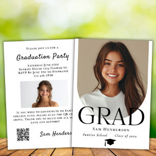Invitation Boho Arch Graduation College Fund QR Code