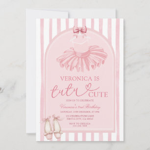 Invitation Boho Arch Rose Ruban Tutu Jolie Ballerine Annivers