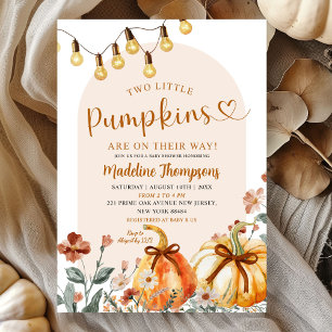 Invitation Boho automnal Deux Petits Citrouilles Baby Shower