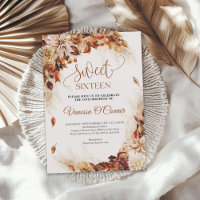 Boho automne et automne fleurs de cuivre et feuill