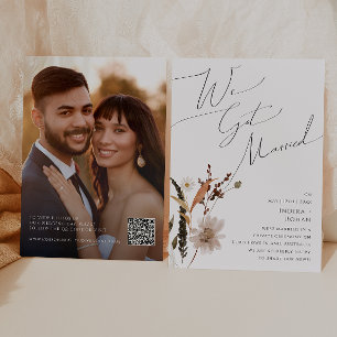 Invitation Boho Automne Fleur Sauvage   annonce de fuite amou