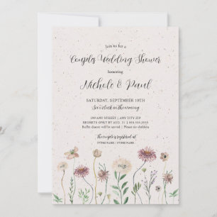 Invitation Boho Automne Fleur sauvage Couples Wedding shower