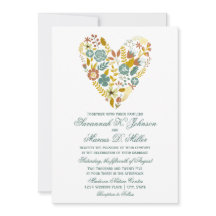 Boho Automne Floral Heart Mariages de automne Invi