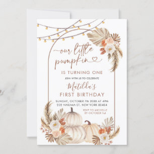 Invitation Boho Automne Notre Petit Citrouille Tourne Un