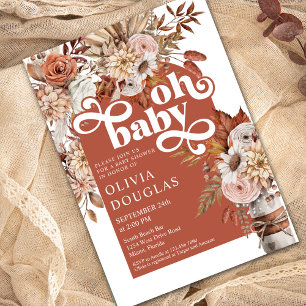 Invitation Boho automne Vintage Baby shower d'automne