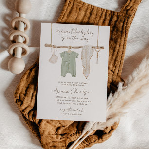 Invitation Boho Baby Boy Douche