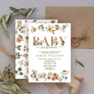 Invitation Boho Baby in Bloom Baby Girl Baby shower
