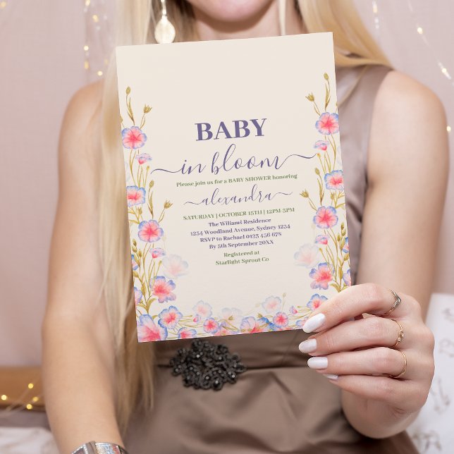 Invitation Boho Baby in Bloom Baby Girl Baby shower (Créateur téléchargé)