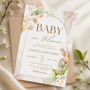 Invitation Boho Baby in Bloom Baby shower Pampas Floral