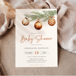 Invitation Boho Baby shower de vacances hiver