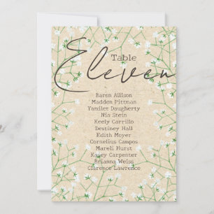 Invitation Boho Baby's Breath Tableau Numéro de siège Tableau