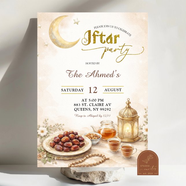 Invitation Boho Beige Ramadan Iftar Party (Créateur téléchargé)