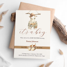 Boho Beige Tan Brown Blanc Baby shower garçon