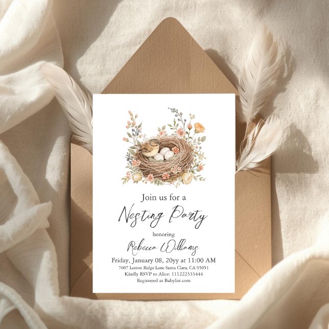 Invitation Boho Bird Nesting Party Nest Baby Shower (Créateur téléchargé)