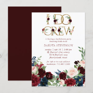 Invitation Boho Bloom   Elégante Marsala I Do de Bourgogne