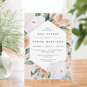 Invitation Boho Blooms Baby shower Floral moderne