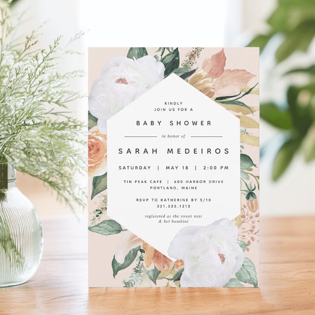 Invitation Boho Blooms | Baby shower Floral moderne (Créateur téléchargé)