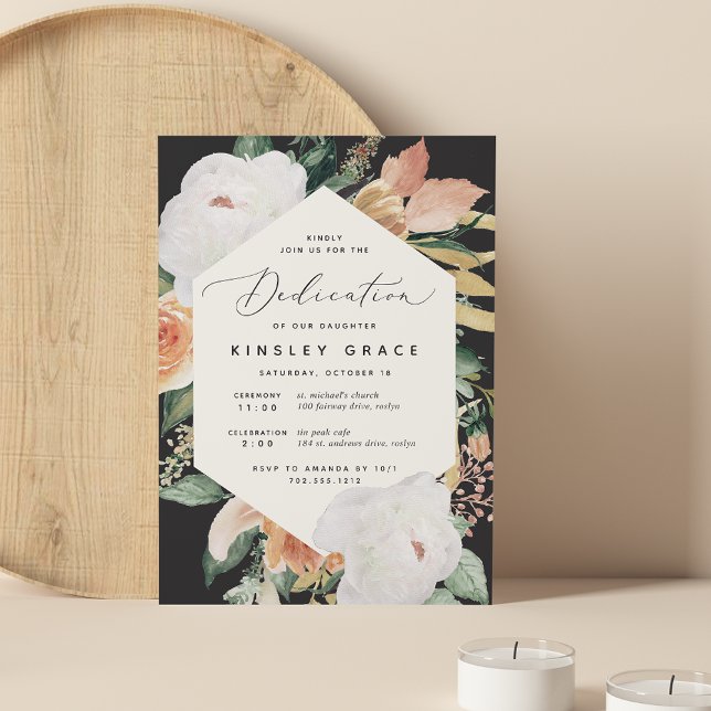 Invitation Boho Blooms | Dédication florale moderne pour bébé (Créateur téléchargé)