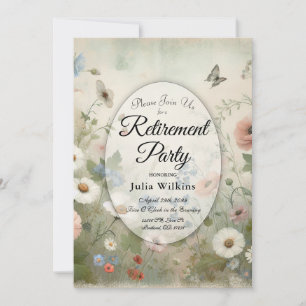 Invitation Boho Blooms et Vintage Blossoms Parti de retraite