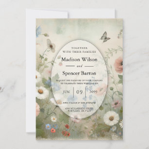 Invitation Boho Blooms et Vintage Vows Mariage