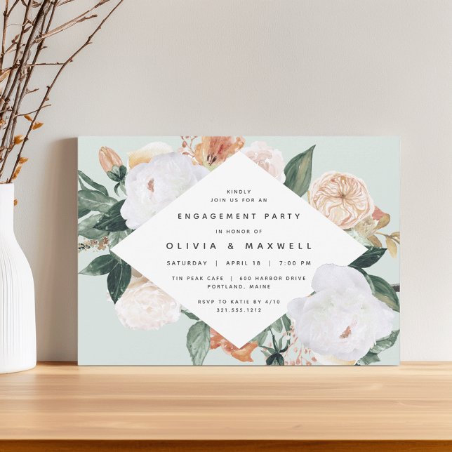 Invitation Boho Blooms | Parti d'engagement floral moderne (Créateur téléchargé)