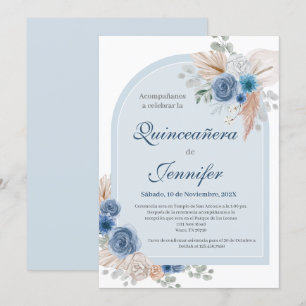 Invitation Boho Blue Quinceanera