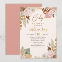 Boho Blush Baby shower à eucalyptus floral