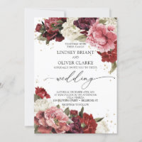 Boho Blush bourgogne mauve rose pivoines fleurs