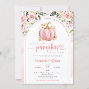 Invitation Boho blush et or un peu baby shower citrouille