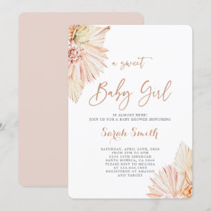 Invitation Boho Blush fille Baby shower