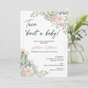 Invitation Boho Blush Floral Taco à propos de Baby shower béb