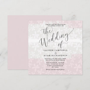 Invitation Boho Blush rose & beige Mariage Floral