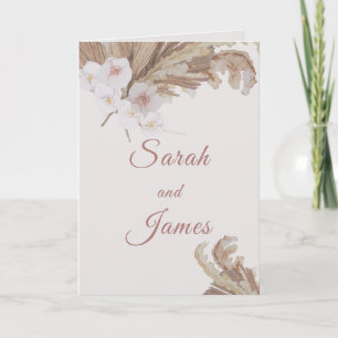Invitation Boho Blush Watercolor Flower Pampas Grass Mariage