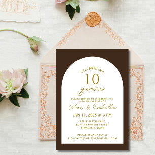 Invitation Boho Boho et Gold 10e anniversaire Mariage