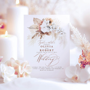 Invitation Boho Botanique Floral Moderne Mariage en terre cui