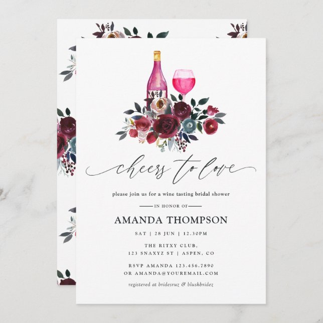 Invitation Boho Bourgogne et dégustation de vins de Fête des  (Devant / Derrière)