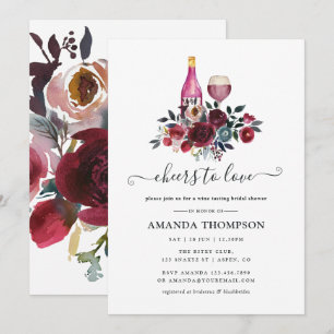 Invitation Boho Bourgogne et Mariage Shower Naval Dégustation