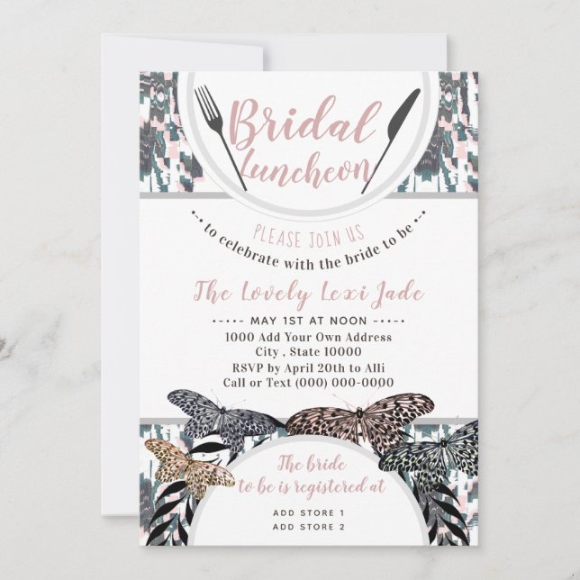Invitation Boho Bridal Luncheon Douche Printemps Automne Invi (Devant)