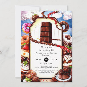 Invitation Boho Brown Chocolat Anniversaire