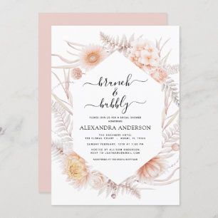 Invitation Boho Brunch & Bubbly Fête des mariées Dusty Pink I
