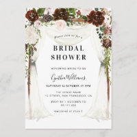 boho burgundy à baldaquin fleuri douche nuptiale