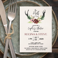 Boho Burgundy Floral Hunt is Over Couple's Shower