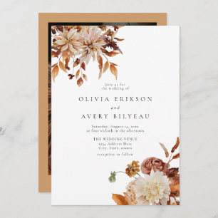 Invitation Boho Burnt Orange Automne Automne Automne Floral P